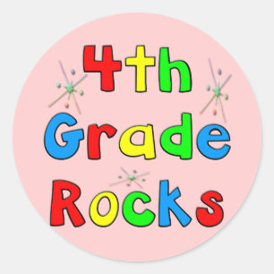 4th Grade Rocks Classic Round Sticker