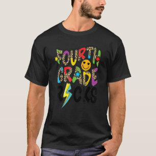 4th Grade Rocks Leopard Back To School T-Shirt