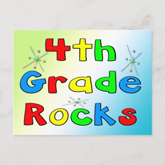 4th Grade Rocks Postcard (Front)