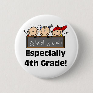 4th Grade School is Cool 6 Cm Round Badge