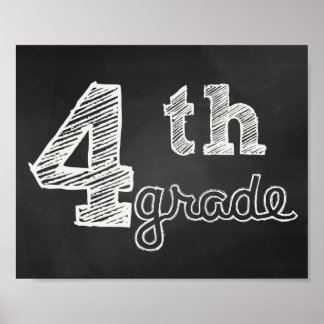 4th Grade Sign - Chalkboard