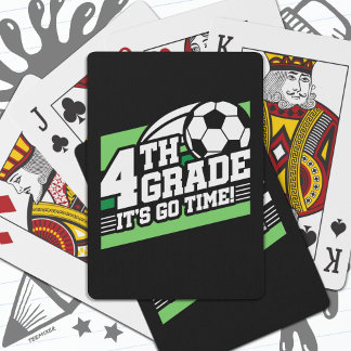 4th Grade Soccer Football First Day Back To School Playing Cards