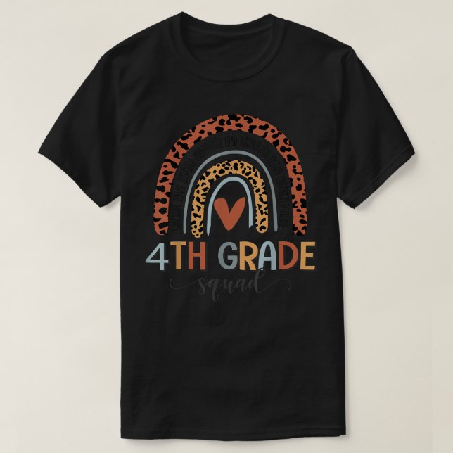 4th Grade Squad Boho Rainbow Back To School T-Shir T-Shirt (Design Front)