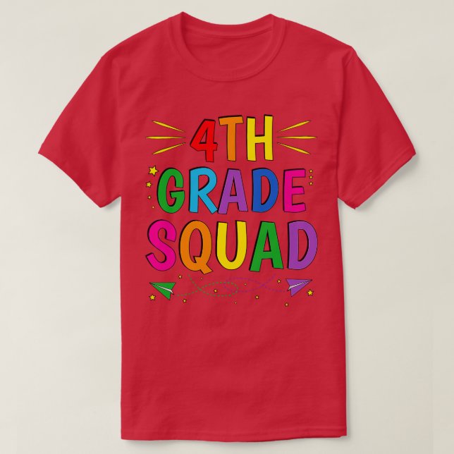 4th Grade Squad Fourth Back to School T-Shirt (Design Front)