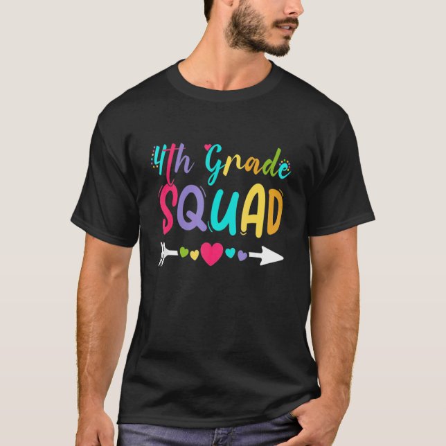 4th Grade Squad Fourth Grade Teacher Student Back  T-Shirt (Front)