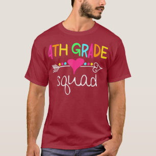 4th Grade Squad Fourth Teacher Student Team Back T-Shirt
