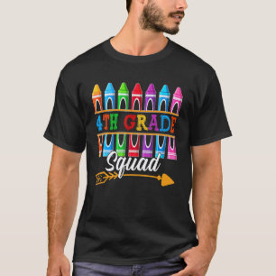 4th Grade Squad Fourth Teacher Student Team Back T T-Shirt