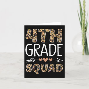 4th Grade Squad Leopard Teacher Student  Card
