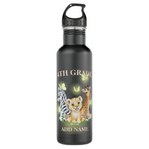 4th Grade Squad Neon wild Zoo Back To School 710 Ml Water Bottle