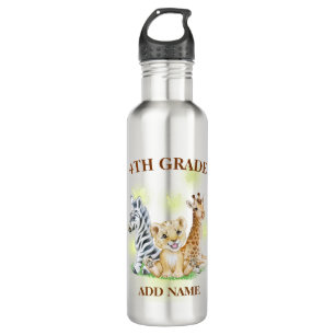 4th Grade Squad Neon wild Zoo Back To School 710 Ml Water Bottle