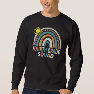4th Grade Squad Teacher Student Rainbow 100th Day  Sweatshirt