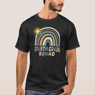 4th Grade Squad Teacher Student Rainbow 100th Day T-Shirt