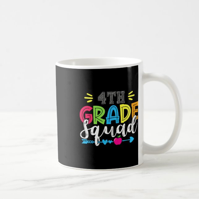4th Grade Squad Team Back To School Teacher Studen Coffee Mug (Right)