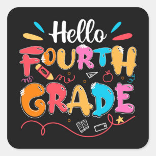 4th Grade Square Sticker