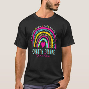 4th Grade Teacher Back To School Appreciation Leop T-Shirt