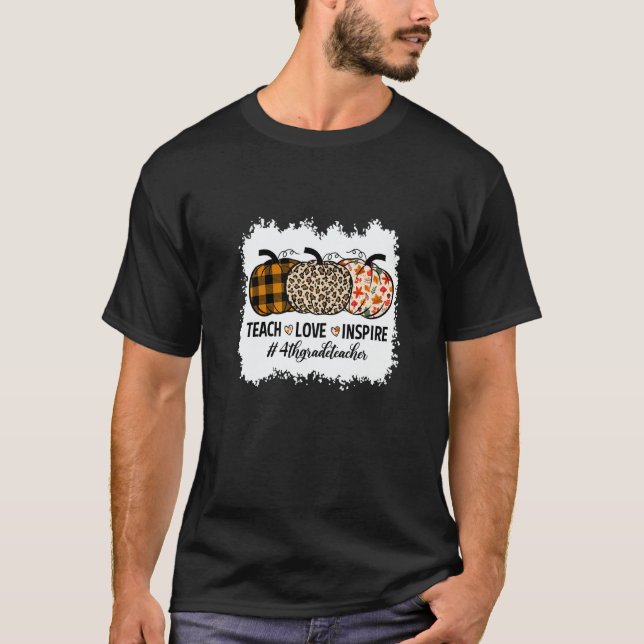 4th Grade Teacher Back To School Pumpkin Fall Teac T-Shirt (Front)