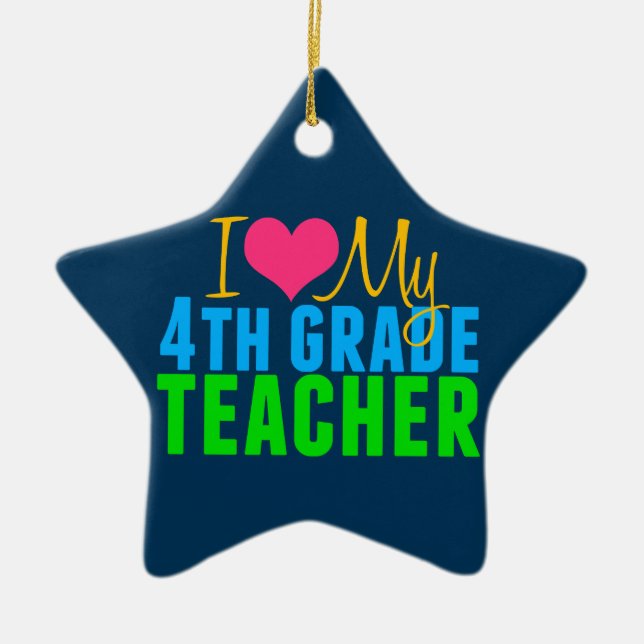4th Grade Teacher Ceramic Tree Decoration (Front)