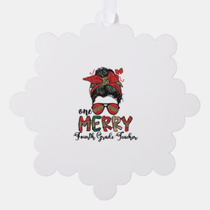 4th Grade Teacher Christmas Fourth Grade Team Xmas Tree Decoration Card