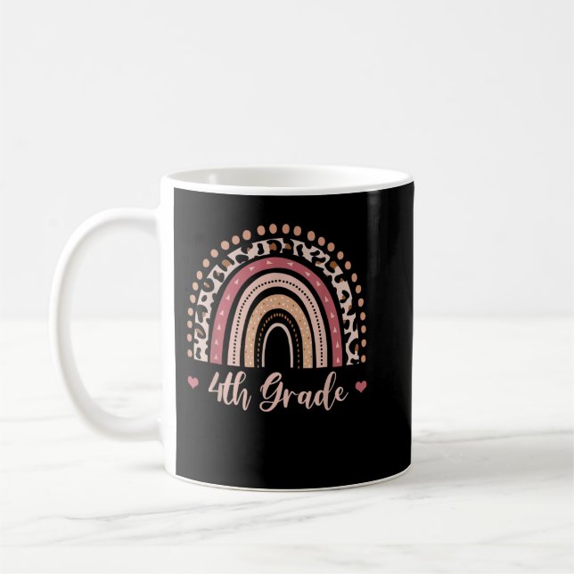 4th Grade Teacher Funny Rainbow Lover Back To Scho Coffee Mug (Left)