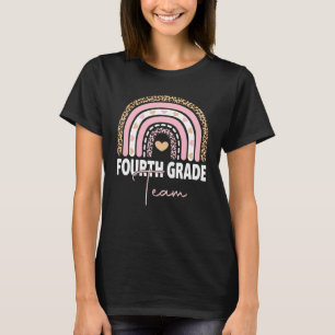 4th Grade Teacher Rainbow Back To School Hello Fou T-Shirt