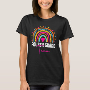 4th Grade Teacher Rainbow Back To School Hello Fou T-Shirt