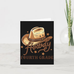4th Grade Teacher Rodeo Country Western Howdy Four Card