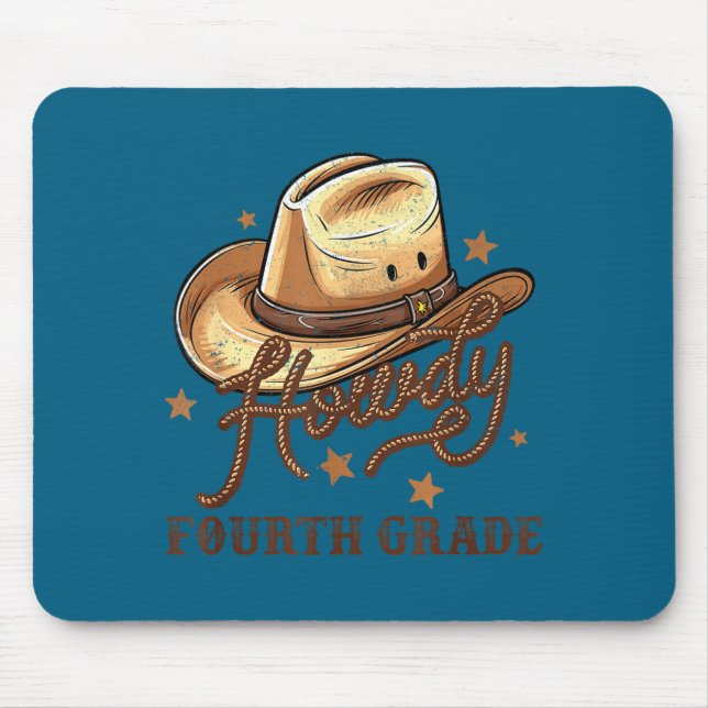 4th Grade Teacher Rodeo Country Western Howdy Four Mouse Mat (Front)