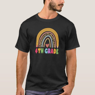 4th Grade Teacher Student Boho Rainbow Back To Sch T-Shirt