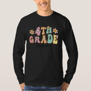 4th Grade Team Retro Groovy Women Happy First Day T-Shirt