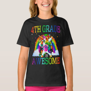 4th Grade ten Is Awesome Unicorn Back To School T-Shirt