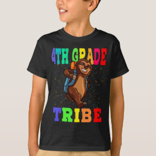 4th Grade Tribe Sloth Back To School T-Shirt
