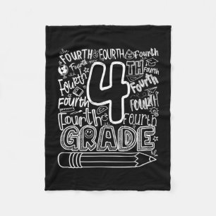 4th grade typography team fourth back to school fleece blanket