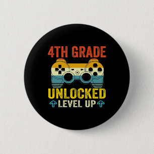 4th Grade Unlocked Level Up Video Game Byck To Sch 6 Cm Round Badge