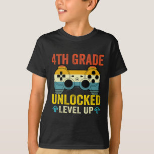 4th Grade Unlocked Level Up Video Game Byck To Sch T-Shirt