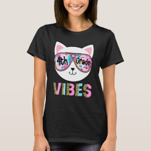 4th Grade Vibes Back To School Cat Girl Tie Dye Le T-Shirt