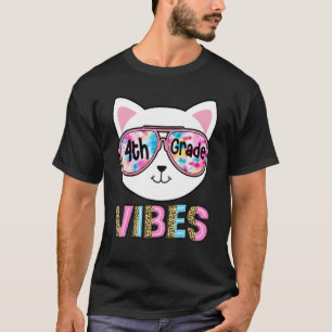 4th Grade Vibes Back To School Cat Girl Tie Dye Le T-Shirt