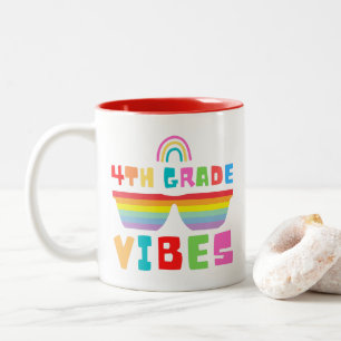 4th Grade Vibes Back To School Teacher & Student Two-Tone Coffee Mug