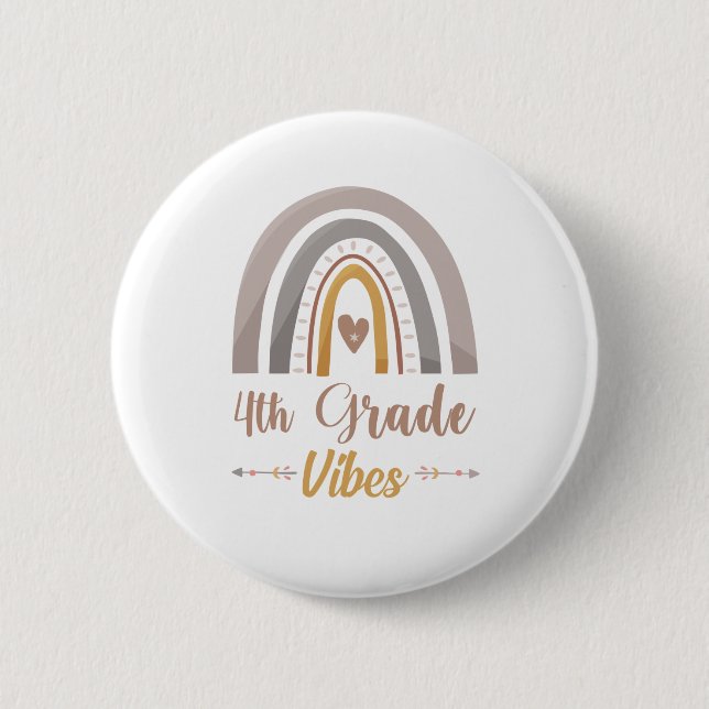 4th Grade Vibes Fourth Grade Back to School 6 Cm Round Badge (Front)