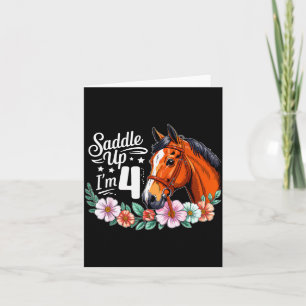 4th Horse Birthday Four Years Old Girls Horses Bir Card