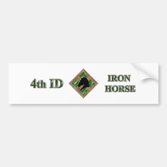 4th ID Iron Horse Bumper Sticker (Front)