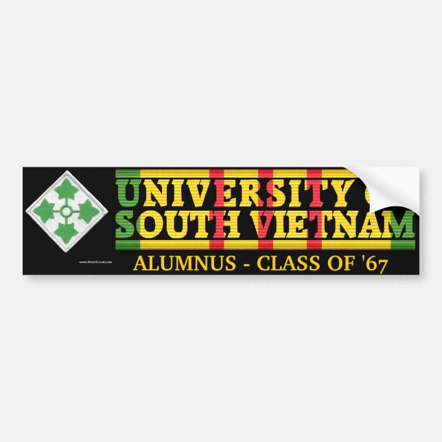 4th Inf. Div. - U of South Vietnam Alumnus Sticker (Front)