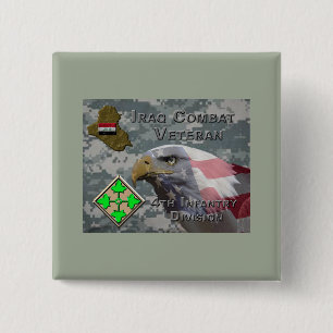 4th Infantry Div Iraq Combat Veteran 15 Cm Square Badge