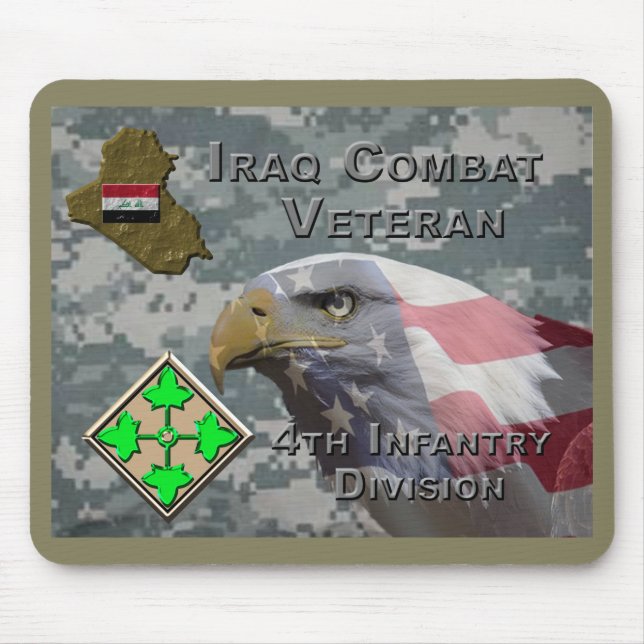 4th Infantry Div Iraq Combat Veteran Mouse Mat (Front)