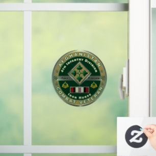 4th Infantry Division Afghanistan Veteran Window Cling