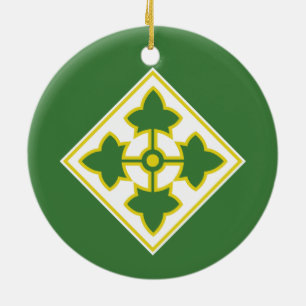 4th Infantry Division Badge Ceramic Tree Decoration