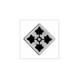 4th Infantry Division Ivy Division Veterans Vets Rubber Stamp