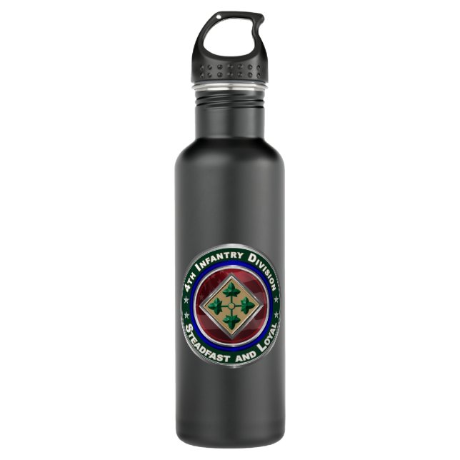 4th Infantry Division Keepsake Watch 710 Ml Water Bottle (Front)