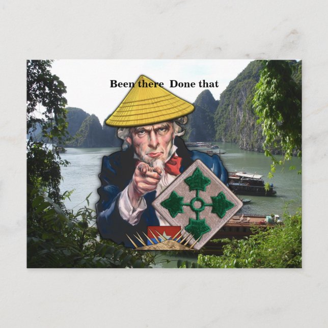 4th infantry division nam patch postcard (Front)