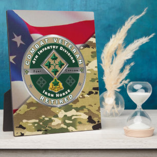 4th Infantry Division Retired Veteran Plaque