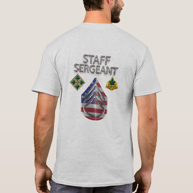 4th Infantry Division Staff Sergeant T-Shirt (Back)
